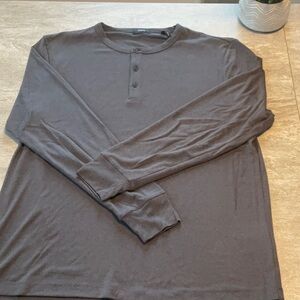Men's Theory Charcoal Gray Henley Shirt Size XLarge Comfort Casual